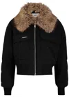 Coperni Faux-fur-trimmed Bomber Jacket In Black