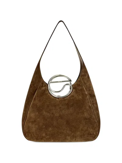 Coperni C Suede Shoulder Bag In Brown