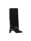 Coperni Knee-high Black Boots With Sculptural Heel In Black