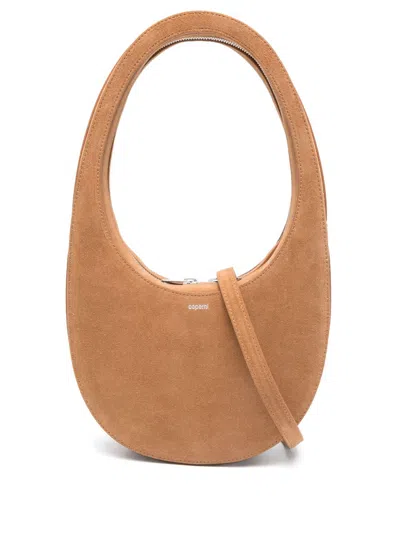Coperni Camel Brown Two-way Zip Cut-out Bag In White