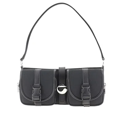 Coperni Canvas 'cargo Baguette' Shoulder Bag In Black