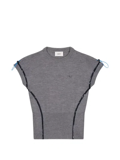 Coperni Cap-sleeves T-shirt In Gray
