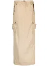 Coperni Tailored Cargo Maxi Skirt In Neutrals