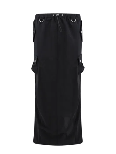 Coperni Cargo Wool Blend Skirt In Black