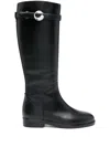 Coperni Cavaliers Leather Knee-high-boots In Black