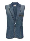 Coperni Vest With Notched Lapels And Pockets In Blue