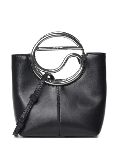 Coperni C-handle Leather Shoulder Bag In Black