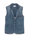 Coperni Sleeveless Denim Jacket In Blue