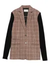 Coperni Check-panel Jacket In Brown