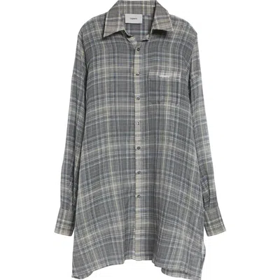 Coperni Check Zero Waste Cotton Button-up Shirt In Gray