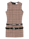 Coperni Multibelt Sleeveless Sheath Dress In Brown