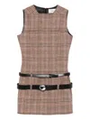 Coperni Multibelt Sleeveless Sheath Dress In Brown