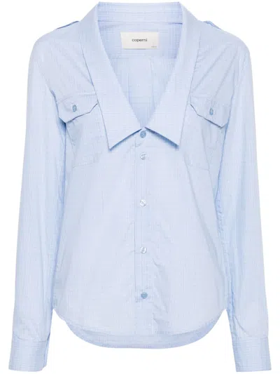 Coperni Checked Shirt In Blue