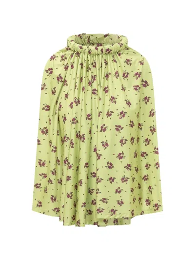 Coperni Circle Floral-print Top In Green