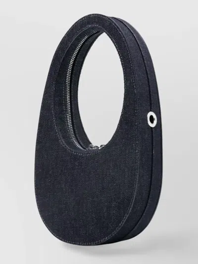 Coperni Circular Shape Shoulder Bag With Metal Eyelet In Blue