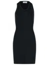Coperni Ribbed Texture Sleeveless Dress With Side Slit In Black