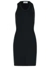Coperni Ribbed Texture Sleeveless Dress With Side Slit In Black