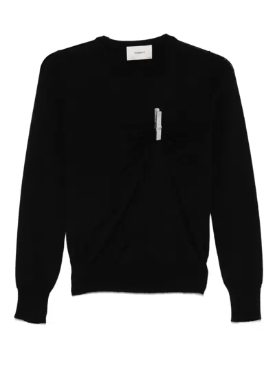 Coperni Clip-detail Fine-knit Jumper In Black