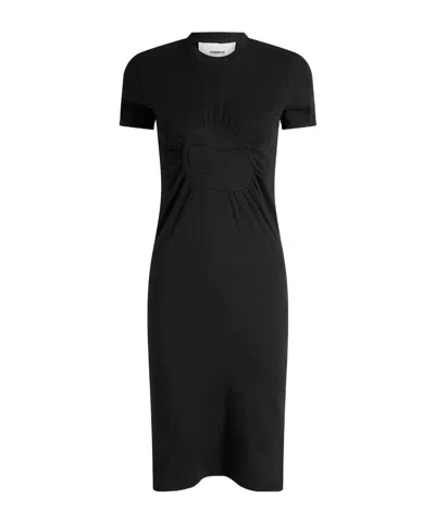 Coperni C-logo Gathered Mini Dress In Black