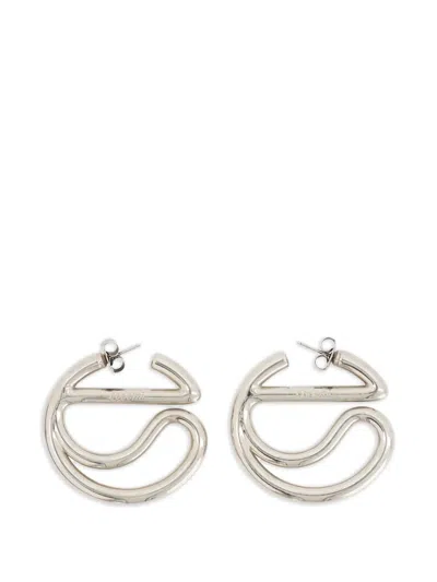 Coperni C-logo Hoop Earrings In Silver