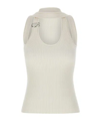 Coperni C-logo Knit Top In White