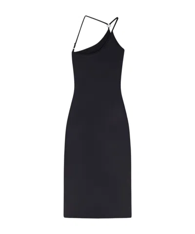 Coperni C-logo One Shoulder Dress In Black