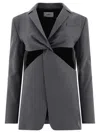 Coperni Tailored Jacket With Twisted Cut-out Detail In Grey