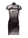 Coperni Black Draped Minidress In Black