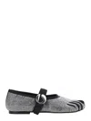 Coperni 'colette' Multicolor Ballet Flats With Five-toe Design And All-over Applied Crystals In Tech Fabric