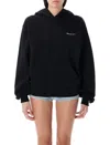 Coperni Black Sweatshirt With Logo Lettering And Front Kangaroo Pocket In Cotton Woman