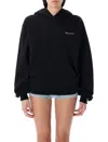 Coperni Black Sweatshirt With Logo Lettering And Front Kangaroo Pocket In Cotton Woman
