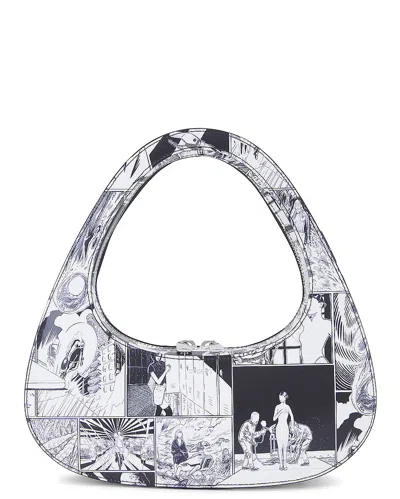 Coperni Comic Print Baguette Swipe Bag In Black/white