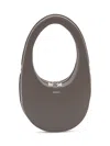 Coperni Swipe Oval-frame Zip Shoulder Bag In Brown