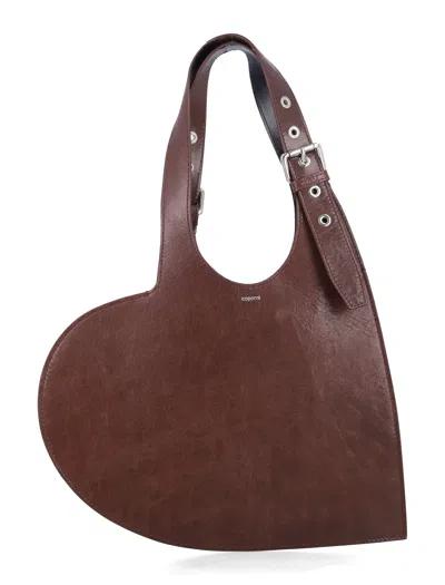 Coperni Belt Heart Tote Brown Leather