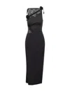 Coperni Asymmetric Flower Gown In Black