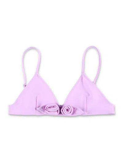 Coperni Flower Detail Bikini Top In Pink
