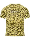 Coperni Womens Print Leopard Crystals Leopard-print Cotton-jersey T-shirt In Yellow