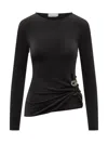 Coperni Top With Curled Detail And Buckle In Black