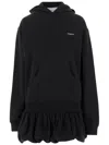 Coperni Black Basque Logo Hoodie Minidress In Black