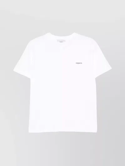 Coperni Cotton Crew Neck T-shirt With Logo Print In White