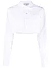 Coperni Cotton Cropped Shirt In White