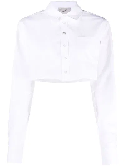 Coperni Cotton Cropped Shirt In White