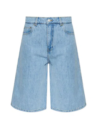 Coperni Cotton Denim Bermuda Shorts In Blue