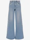 Coperni Straight Leg Trousers Studded Embellishments In Light Denim