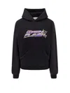 Coperni Graphic Print Hooded Cotton Sweatshirt In Black