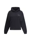 Coperni Black Sweatshirt With Logo Lettering And Front Kangaroo Pocket In Cotton Woman