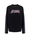 Coperni Womens Black-multicolour Print Slogan-print Long-sleeve Cotton-jersey T-shirt In Black