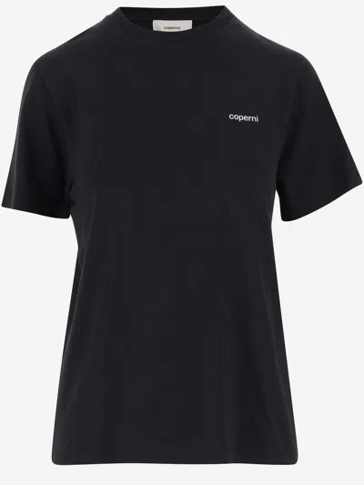 Coperni Cotton T-shirt With Logo In Black
