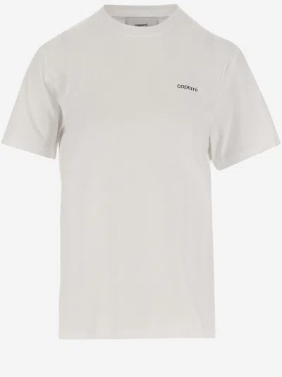 Coperni Cotton T-shirt With Logo T-shirt In Optic White