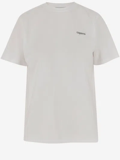 Coperni Cotton T-shirt With Logo In White